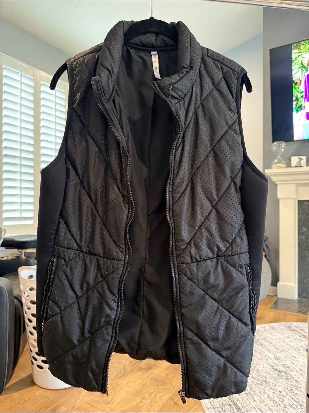 Black Quilted Sleeveless Puffer Vest